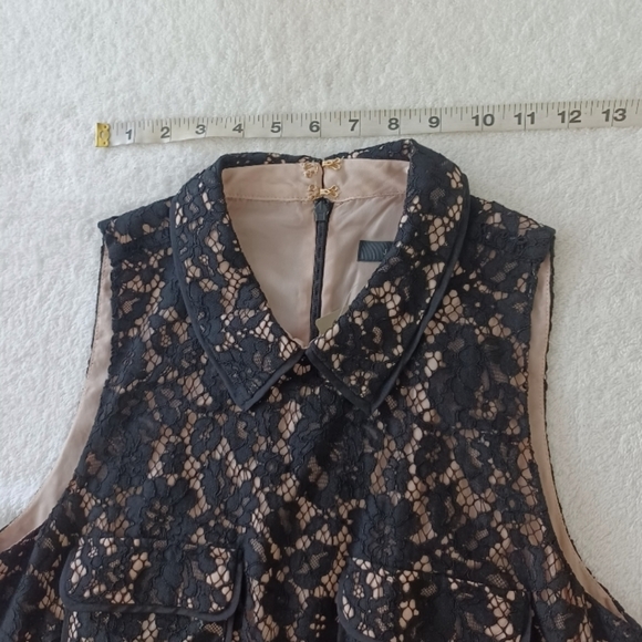 NWT J.crew Black Lace Peter Pan Collar Cargo Pocketed Cocktail Dress | tall sz 4 - Picture 12 of 16